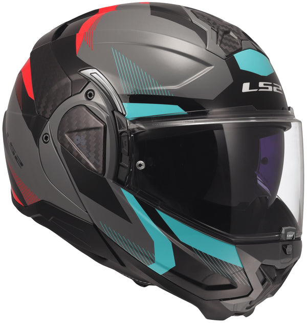 LS2 FF910 Advant II Triple Grau/Blau/Rot Systemhelm ECE 22.06
