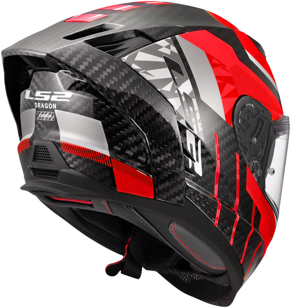 LS2 FF807 Dragon Trax Rot/Grau Integralhelm ECE 22.06