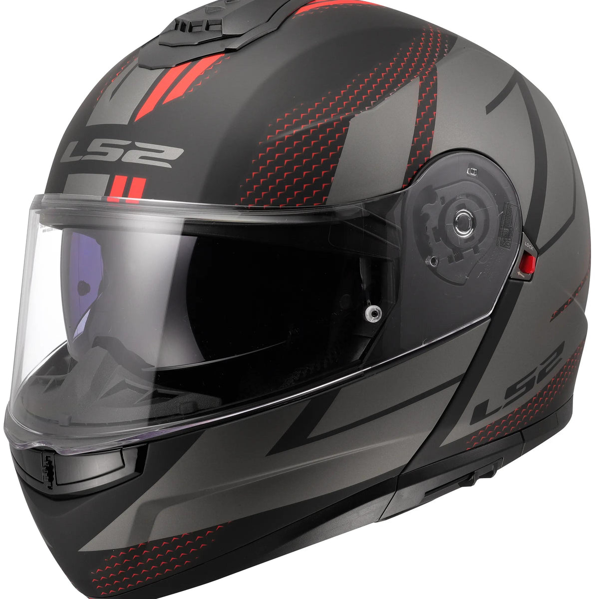 LS2 FF908 Strobe II Code Zwart/Grijs Mat Systeemhelm ECE 22.06