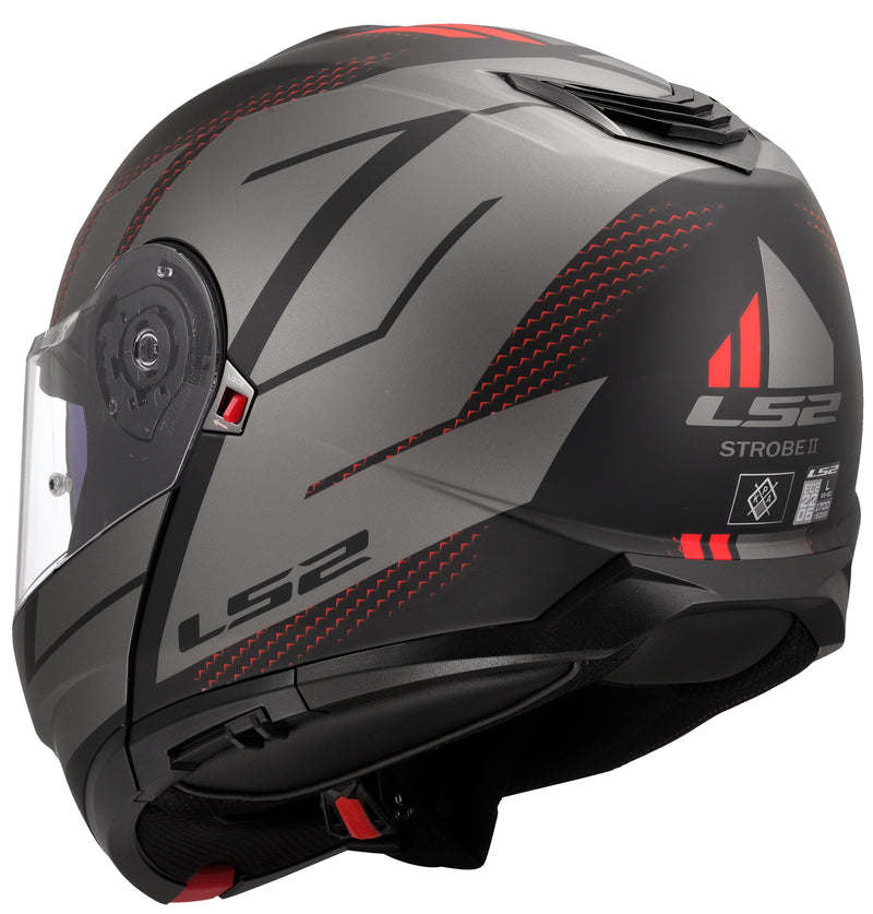 LS2 FF908 Strobe II Code Zwart/Grijs Mat Systeemhelm ECE 22.06 – foto 5