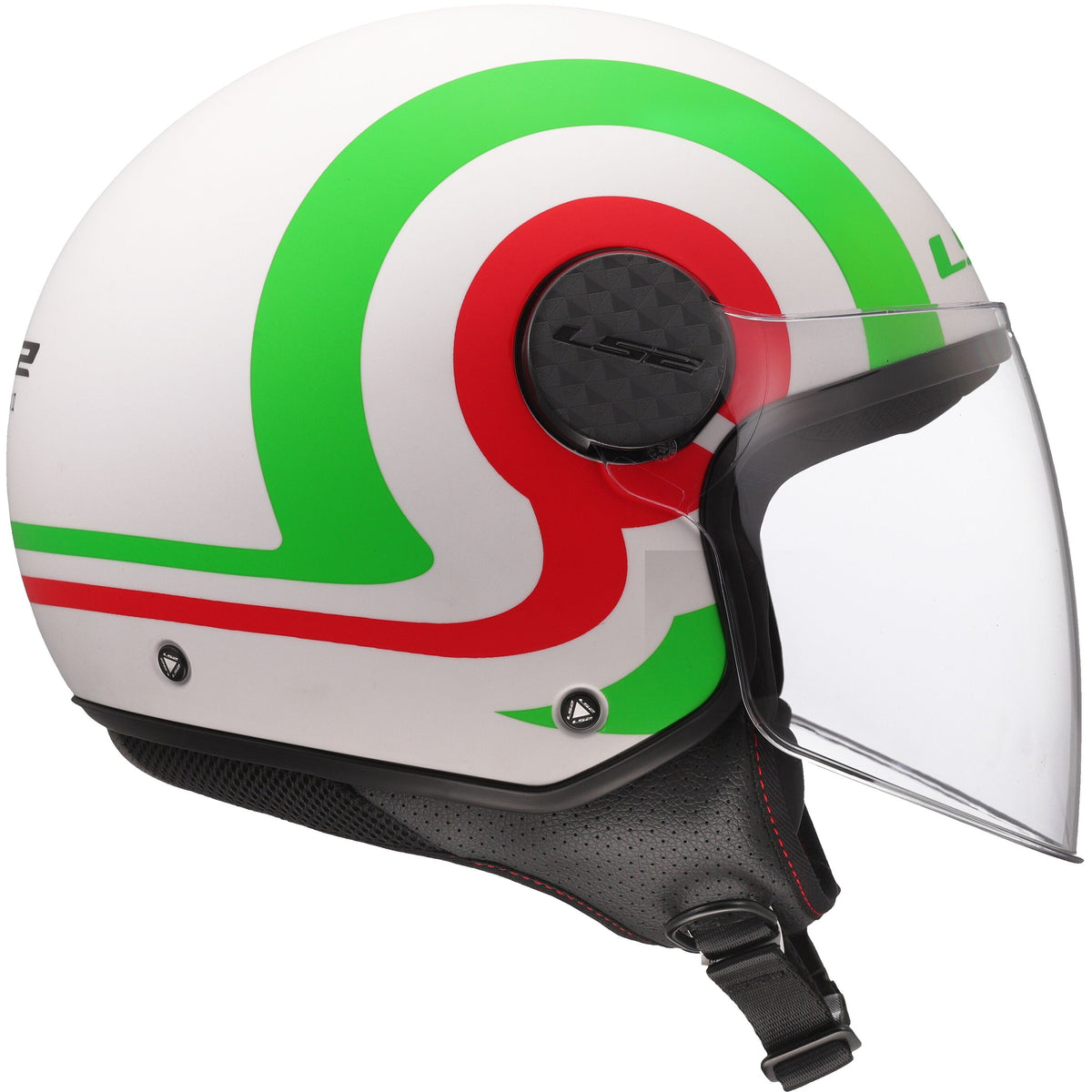 LS2 OF558 Sphere Lux II Urby Wit Mat/Groen/Rood Jethelm ECE 22.06 – foto 2