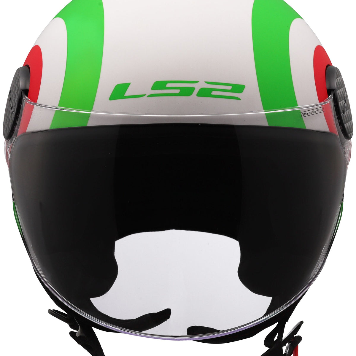 LS2 OF558 Sphere Lux II Urby Wit Mat/Groen/Rood Jethelm ECE 22.06 – foto 4