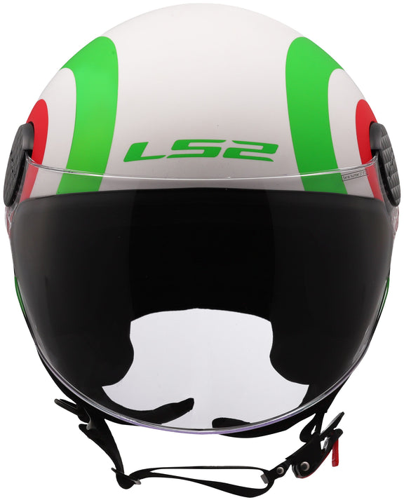 LS2 OF558 Sphere Lux II Urby Wit Mat/Groen/Rood Jethelm ECE 22.06 – foto 4