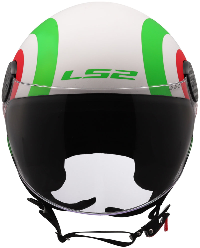 LS2 OF558 Sphere Lux II Urby Wit Mat/Groen/Rood Jethelm ECE 22.06 – foto 4