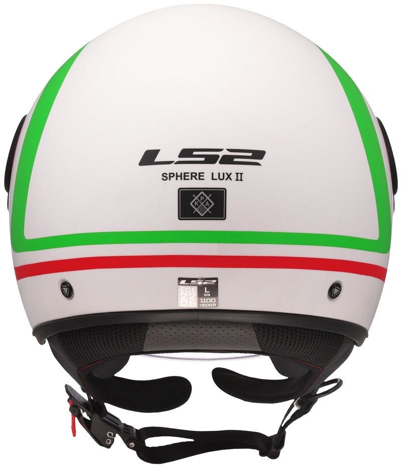 LS2 OF558 Sphere Lux II Urby Wit Mat/Groen/Rood Jethelm ECE 22.06 – foto 5
