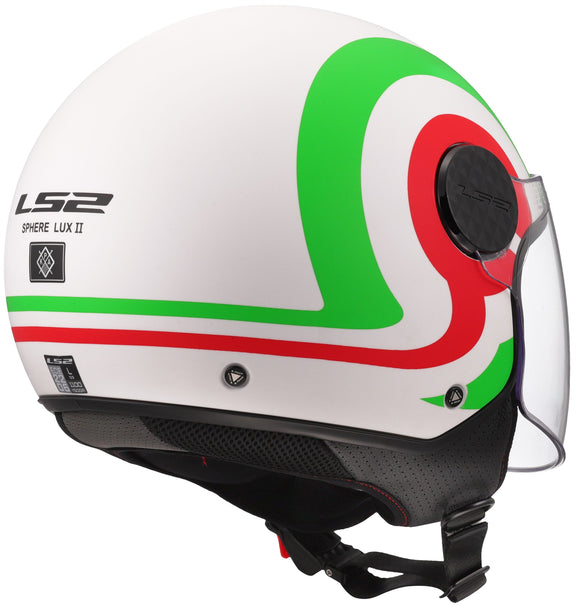LS2 OF558 Sphere Lux II Urby Wit Mat/Groen/Rood Jethelm ECE 22.06 – foto 6