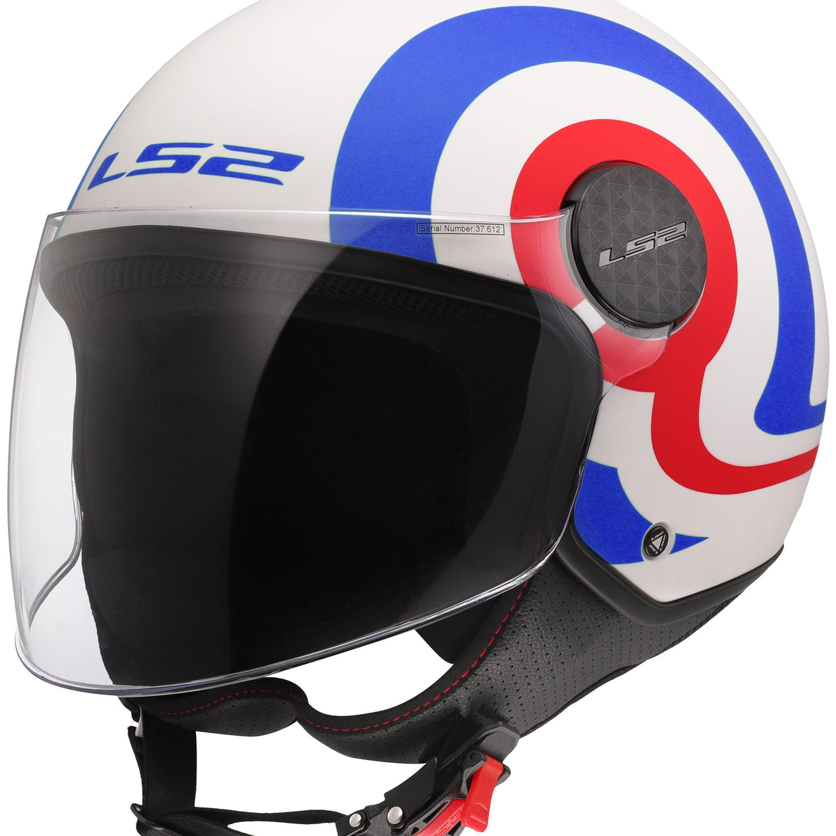 LS2 OF558 Sphere Lux II Urby Wit Mat/Blauw/Rood Jethelm ECE 22.06 – foto 3