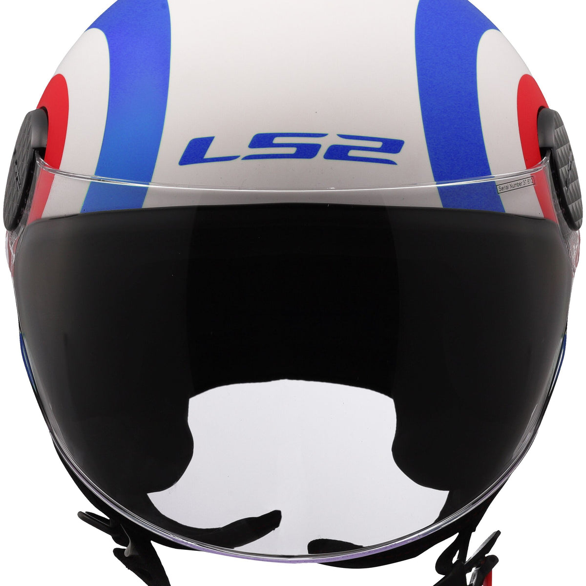 LS2 OF558 Sphere Lux II Urby Wit Mat/Blauw/Rood Jethelm ECE 22.06 – foto 4