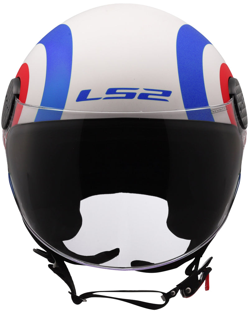 LS2 OF558 Sphere Lux II Urby Wit Mat/Blauw/Rood Jethelm ECE 22.06 – foto 4
