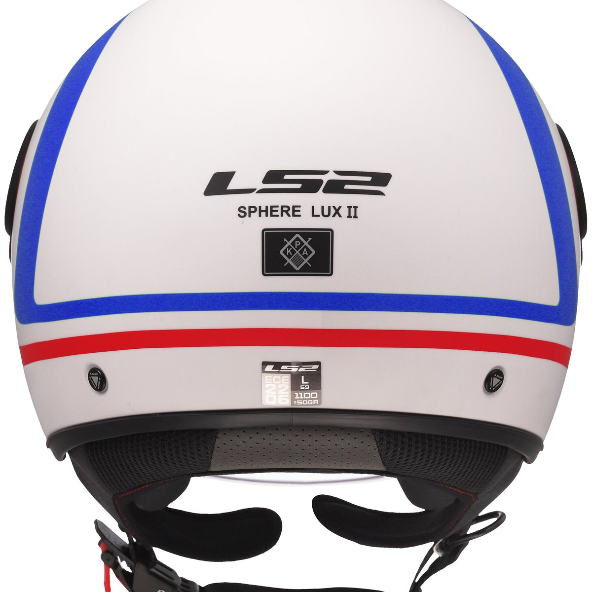 LS2 OF558 Sphere Lux II Urby Wit Mat/Blauw/Rood Jethelm ECE 22.06 – foto 5