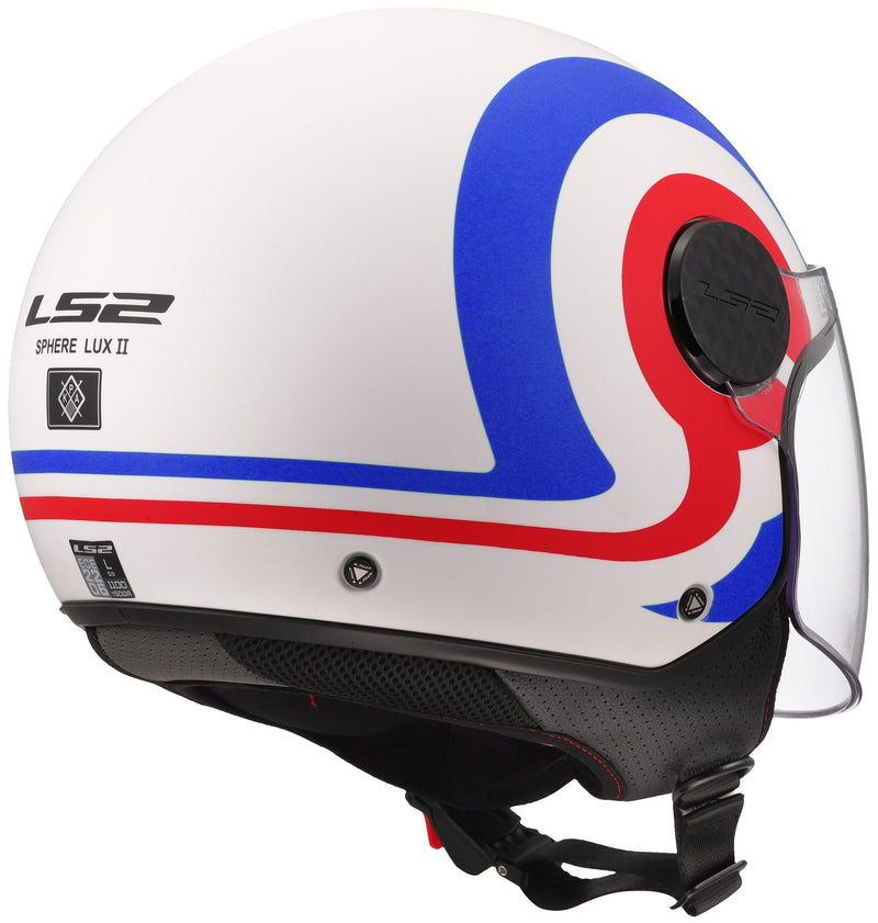 LS2 OF558 Sphere Lux II Urby Wit Mat/Blauw/Rood Jethelm ECE 22.06 – foto 6