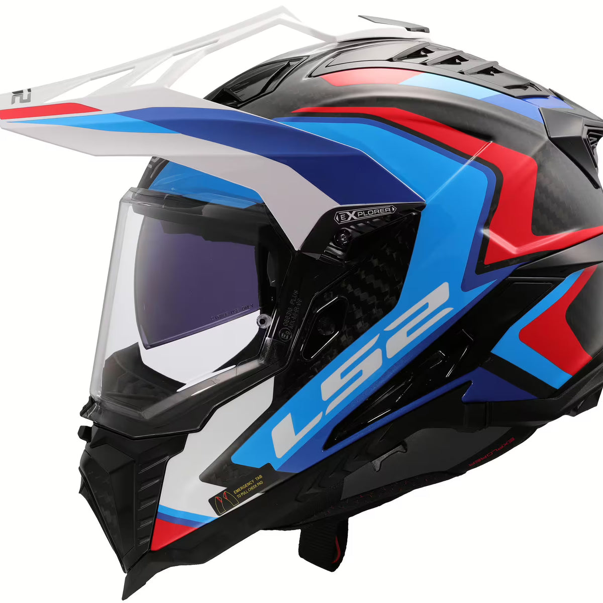 LS2 MX701 Explorer Carbon Frontier II Blau/Rot