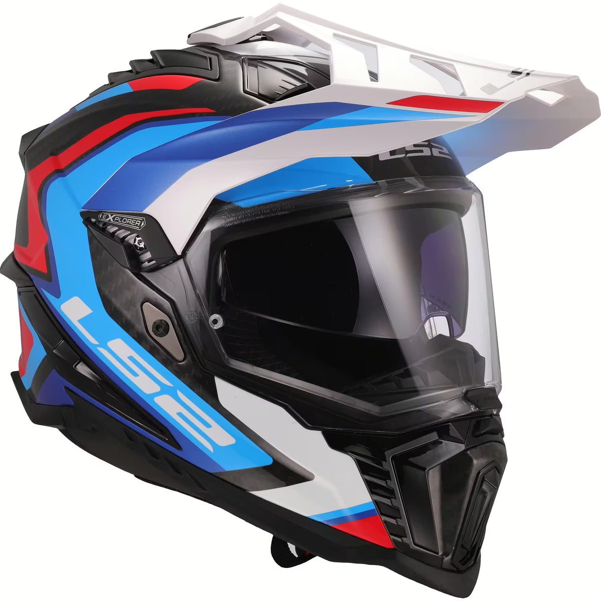 LS2 MX701 Explorer Carbon Frontier II Blau/Rot