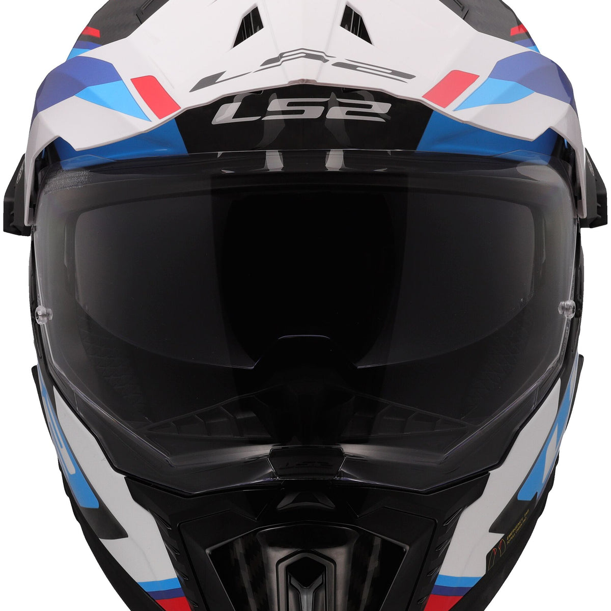 LS2 MX701 Explorer Carbon Frontier II Wit/Blauw/Zwart, 63/64 = XXL Adventurehelm ECE 22.06