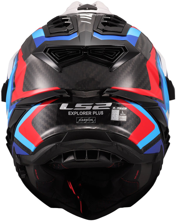 LS2 MX701 Explorer Carbon Frontier II Wit/Blauw/Zwart, 63/64 = XXL Adventurehelm ECE 22.06