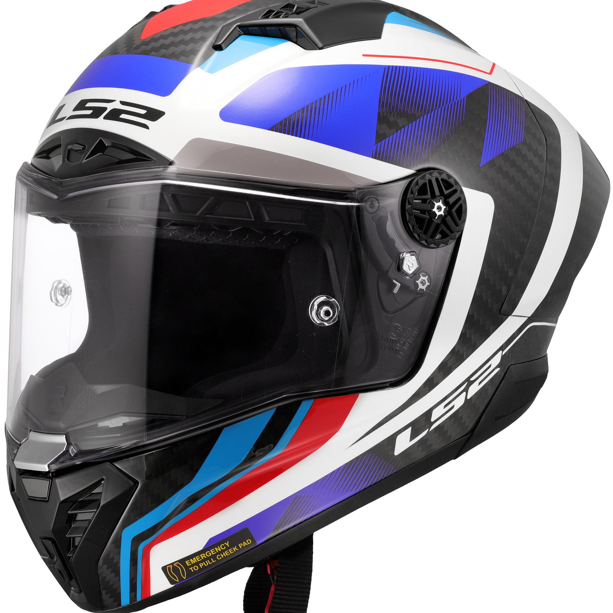 LS2 FF805 Thunder Carbon GP Raute Blauw/Rood Integraalhelm ECE 22.06