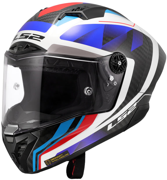 LS2 FF805 Thunder Carbon GP Raute Blauw/Rood Integraalhelm ECE 22.06