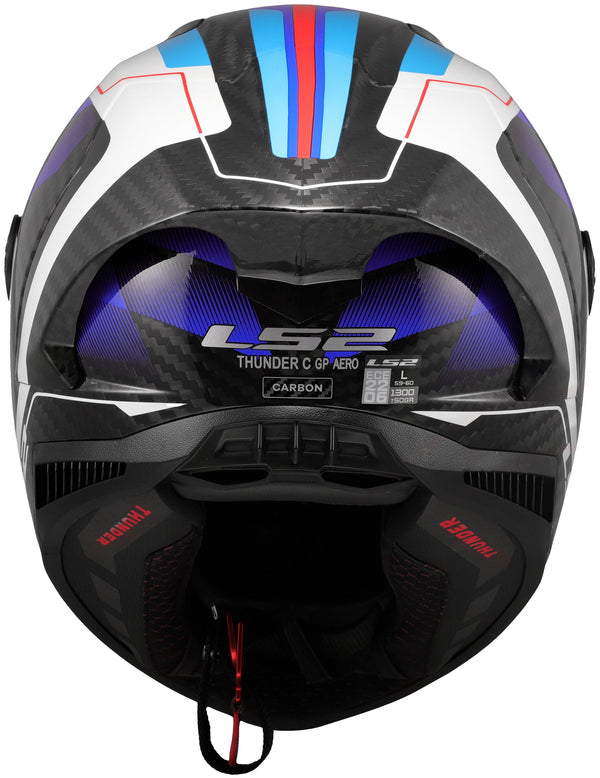 LS2 FF805 Thunder Carbon GP Raute Blauw/Rood Integraalhelm ECE 22.06