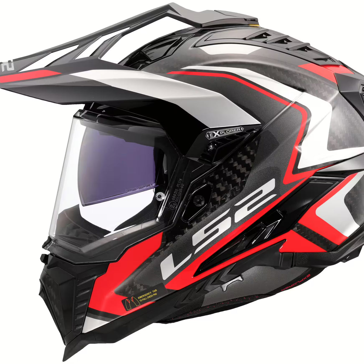 LS2 MX701 Explorer Carbon Frontier II Zwart/Rood