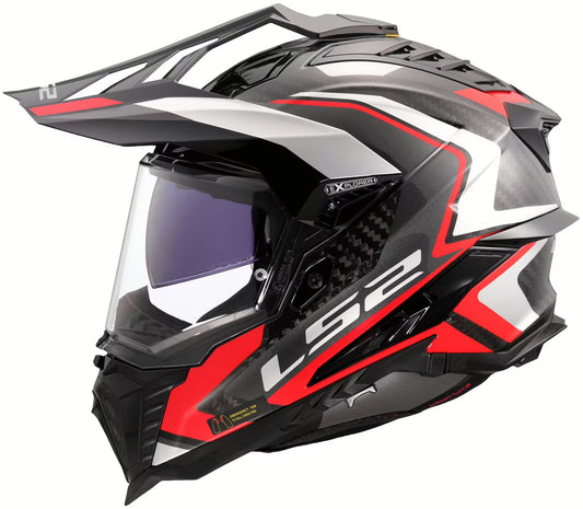 LS2 MX701 Explorer Carbon Frontier II Zwart/Rood
