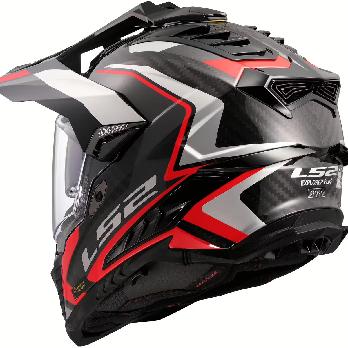 LS2 MX701 Explorer Carbon Frontier II Zwart/Rood