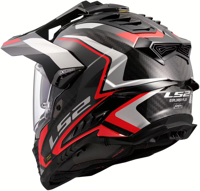 LS2 MX701 Explorer Carbon Frontier II Zwart/Rood
