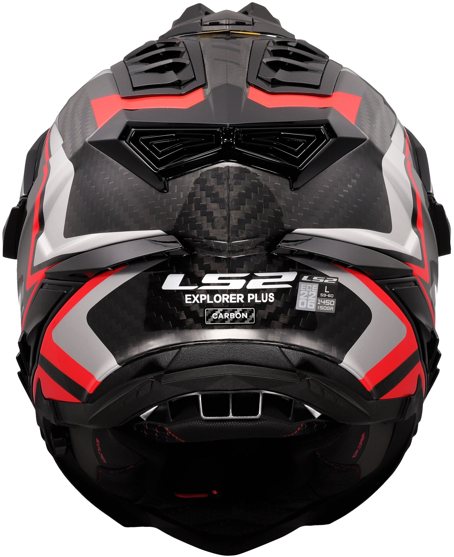 LS2 MX701 Explorer Carbon Frontier II Rood/Zwart, 65/66 = 3XL Adventurehelm ECE 22.06