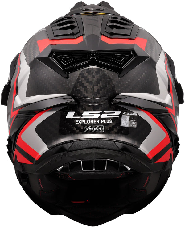 LS2 MX701 Explorer Carbon Frontier II Rood/Zwart, 65/66 = 3XL Adventurehelm ECE 22.06