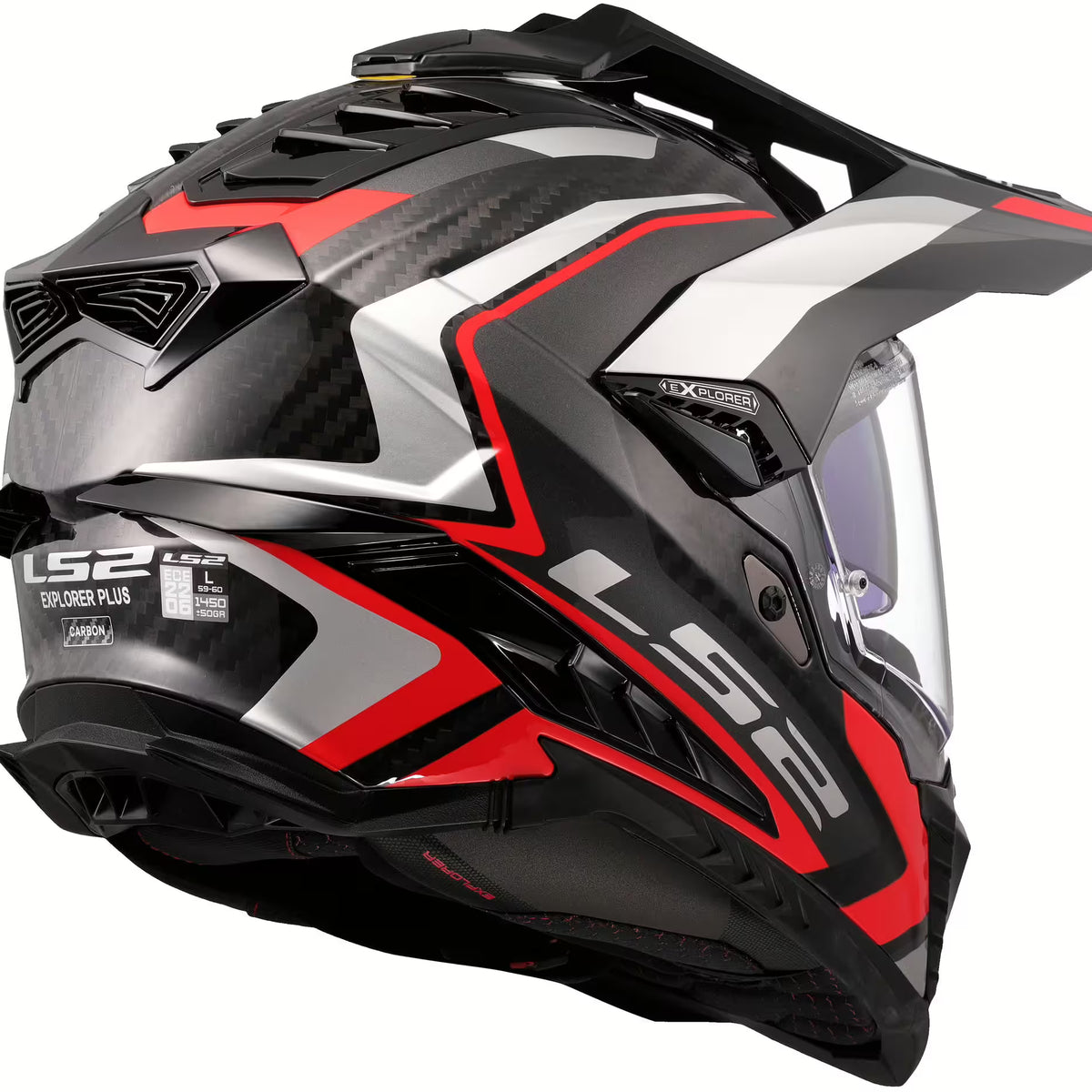 LS2 MX701 Explorer Carbon Frontier II Zwart/Rood