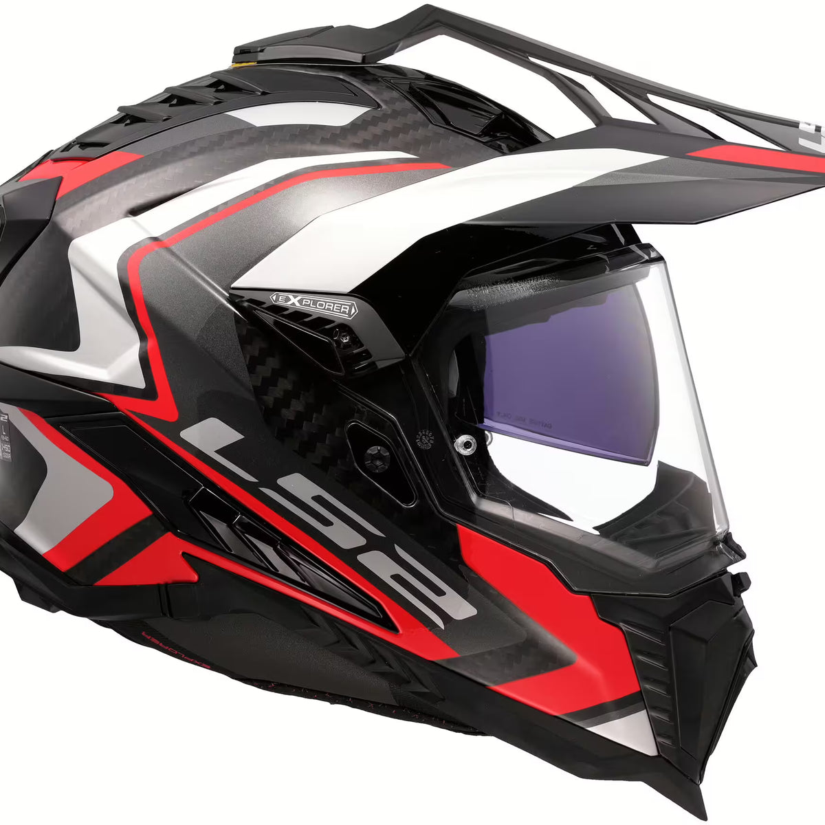 LS2 MX701 Explorer Carbon Frontier II Zwart/Rood