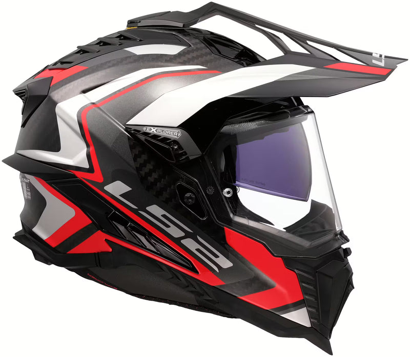 LS2 MX701 Explorer Carbon Frontier II Zwart/Rood