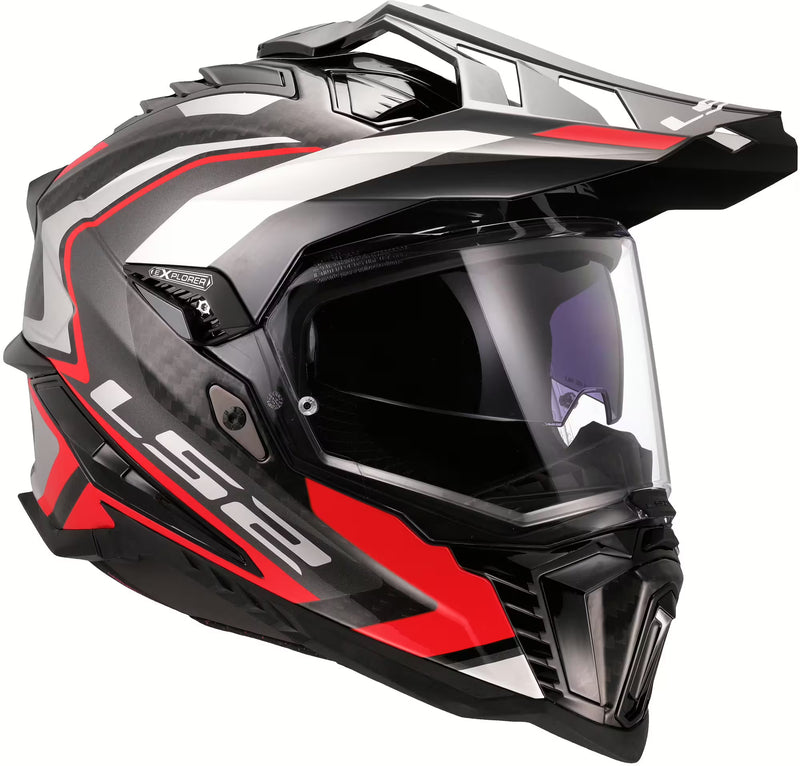 LS2 MX701 Explorer Carbon Frontier II Zwart/Rood