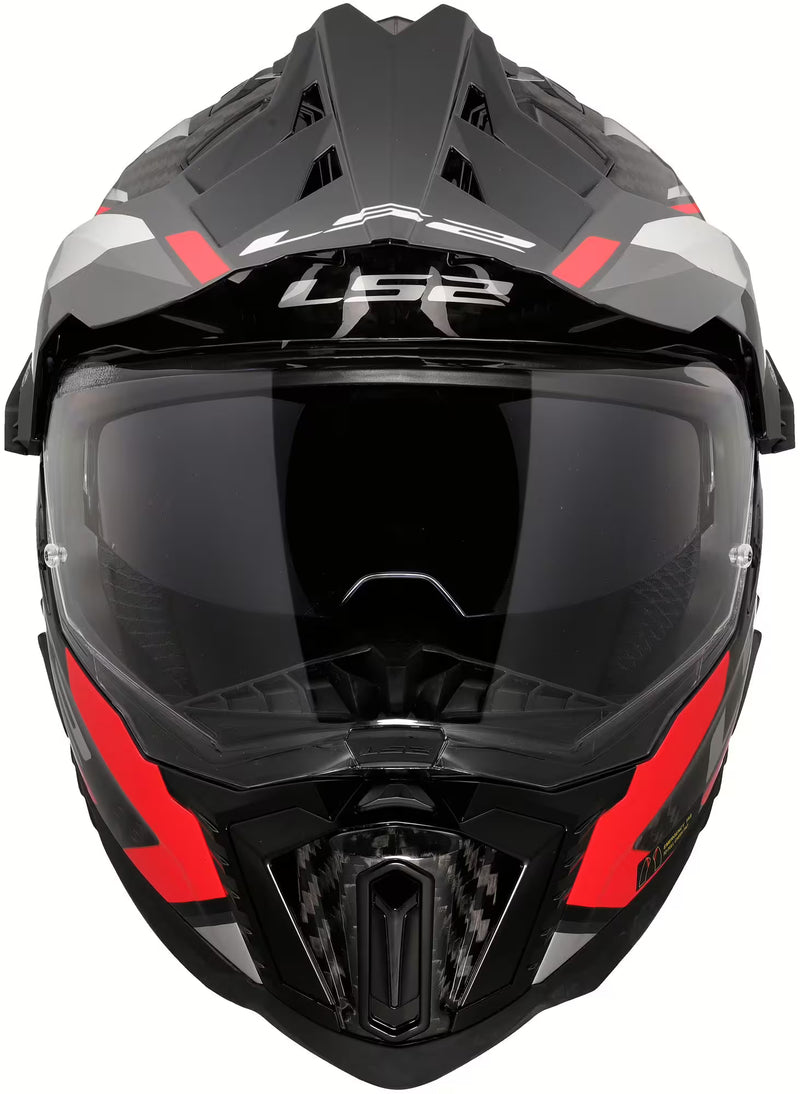 LS2 MX701 Explorer Carbon Frontier II Zwart/Rood