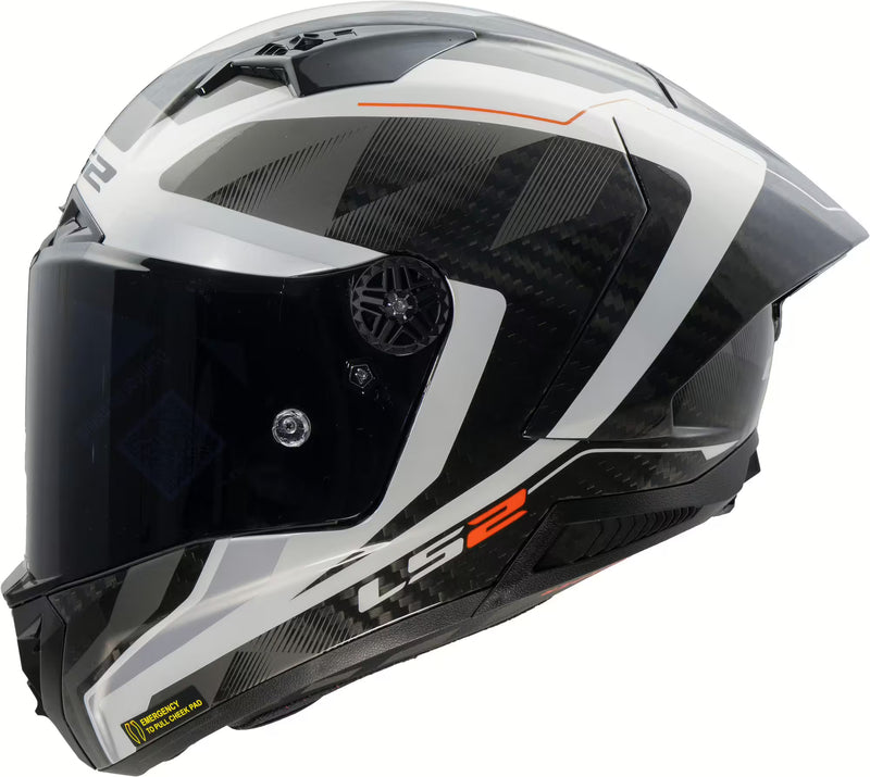 LS2 FF805 Thunder GP Raute – White / Gray | Carbon Racing Helmet