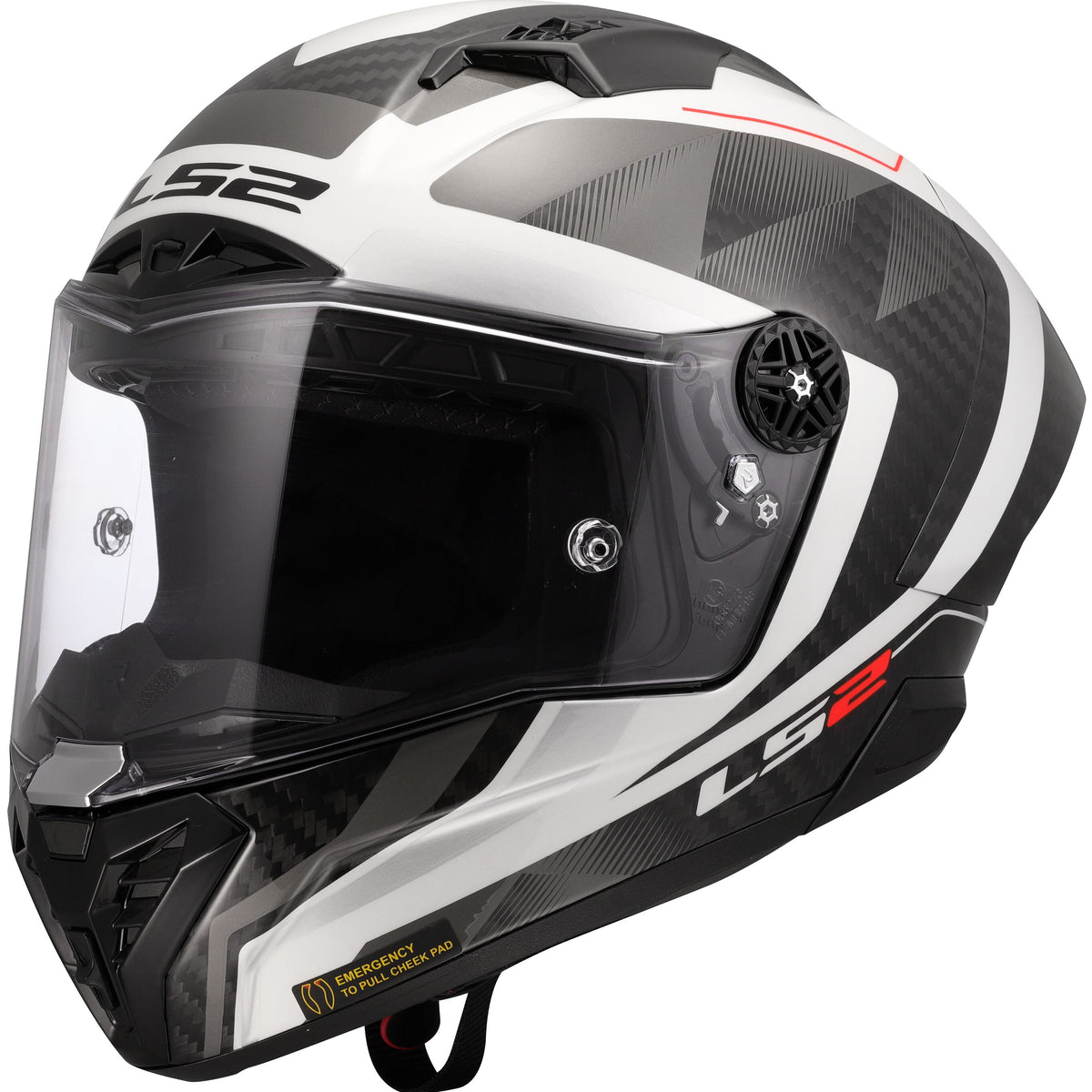LS2 FF805 Thunder Carbon GP Raute Wit/Grijs Integraalhelm ECE 22.06