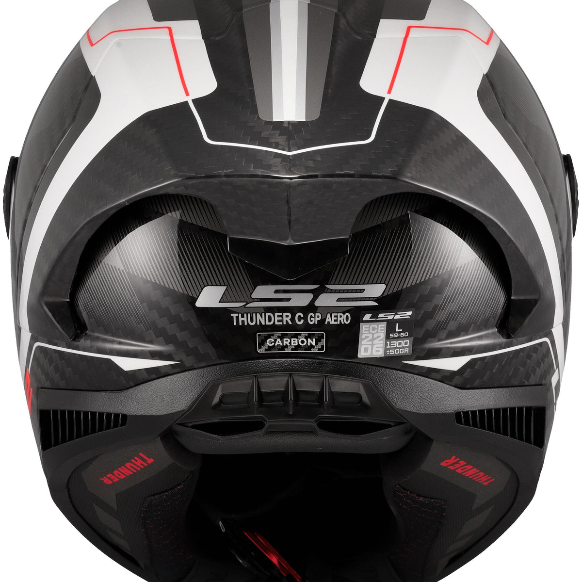 LS2 FF805 Thunder Carbon GP Raute Wit/Grijs Integraalhelm ECE 22.06 – foto 2