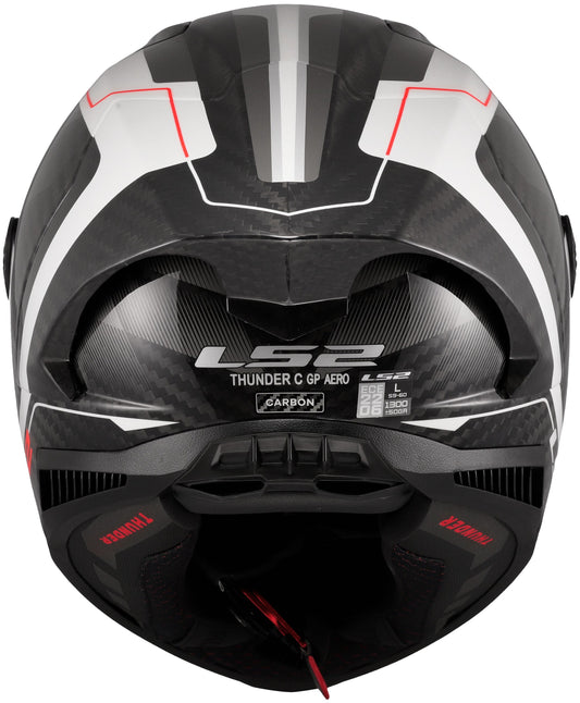 LS2 FF805 Thunder Carbon GP Raute Wit/Grijs Integraalhelm ECE 22.06 – foto 2