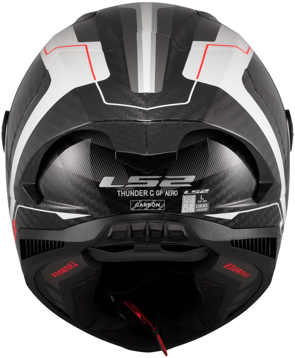 LS2 FF805 Thunder Carbon GP Raute Wit/Grijs Integraalhelm ECE 22.06 – foto 2