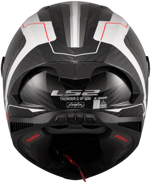 LS2 FF805 Thunder Carbon GP Raute Wit/Grijs Integraalhelm ECE 22.06