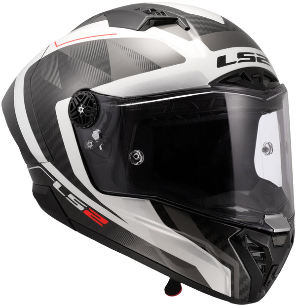 LS2 FF805 Thunder Carbon GP Raute Wit/Grijs Integraalhelm ECE 22.06