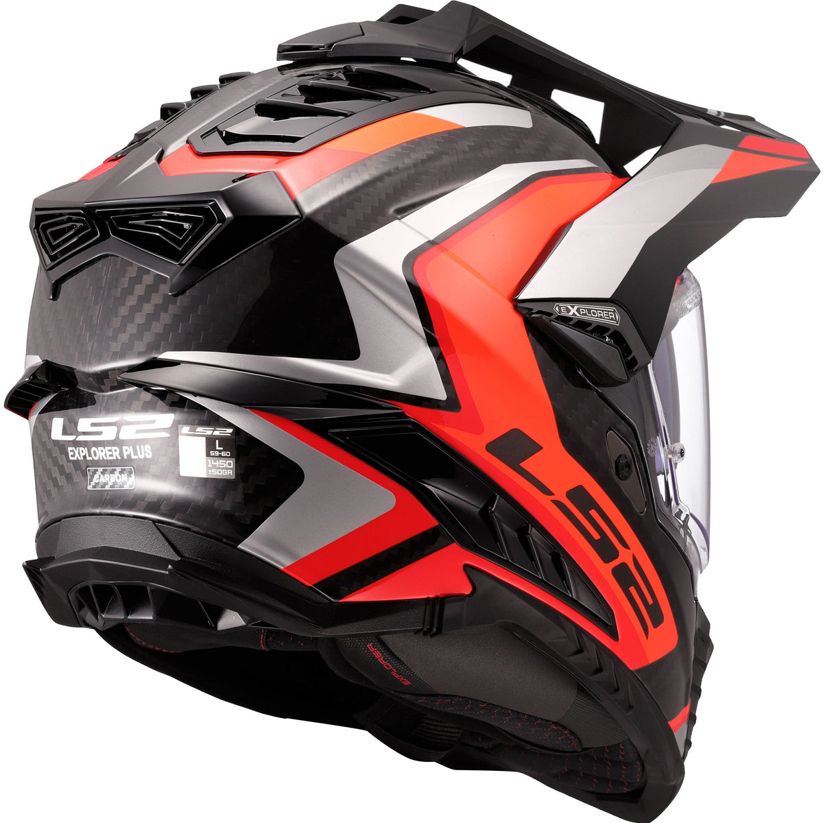 LS2 MX701 Explorer Carbon Frontier II Oranje/Zwart, 65/66 = 3XL Adventurehelm ECE 22.06