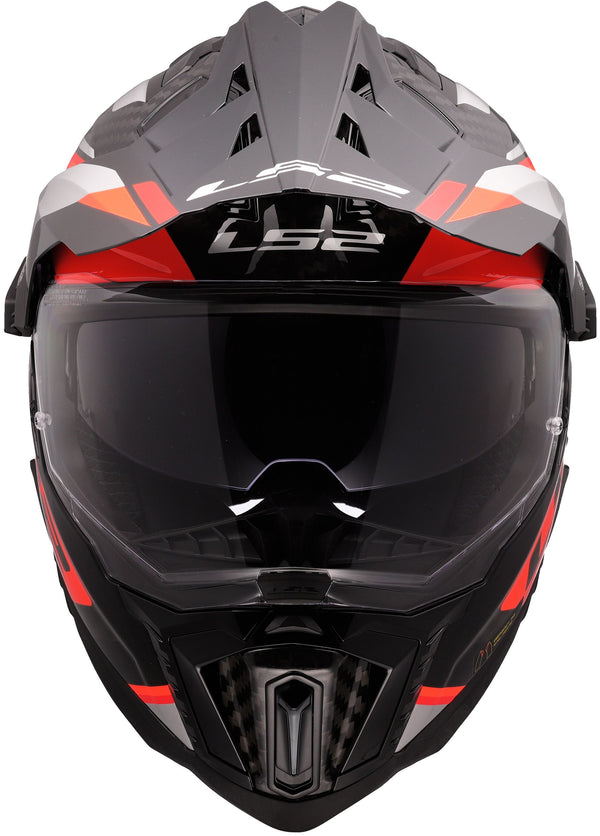 LS2 MX701 Explorer Carbon Frontier II Oranje/Zwart, 65/66 = 3XL Adventurehelm ECE 22.06