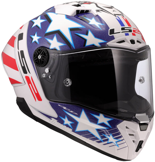 LS2 FF805 Thunder Carbon GP Aero Replica Baz Wit/Rood/Blauw Integraalhelm ECE 22.06