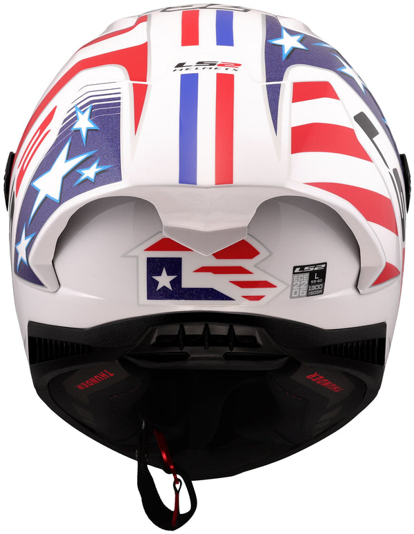 LS2 FF805 Thunder Carbon GP Aero Replica Baz Wit/Rood/Blauw Integraalhelm ECE 22.06