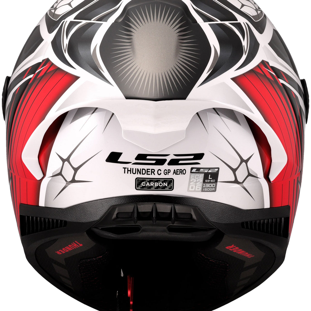 LS2 FF805 Thunder Carbon GP Aero Replica Perolari Wit/Rood/Zwart Integraalhelm ECE 22.06 – foto 3