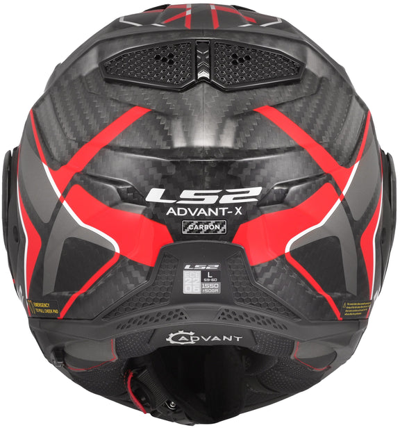 LS2 FF901 Advant X Carbon Future II Zwart/Grijs/Rood Systeemhelm ECE 22.06 – foto 3