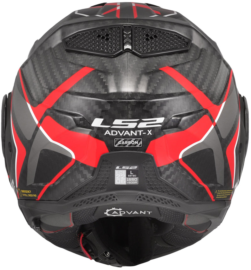 LS2 FF901 Advant X Carbon Future II Zwart/Grijs/Rood Systeemhelm ECE 22.06 – foto 3