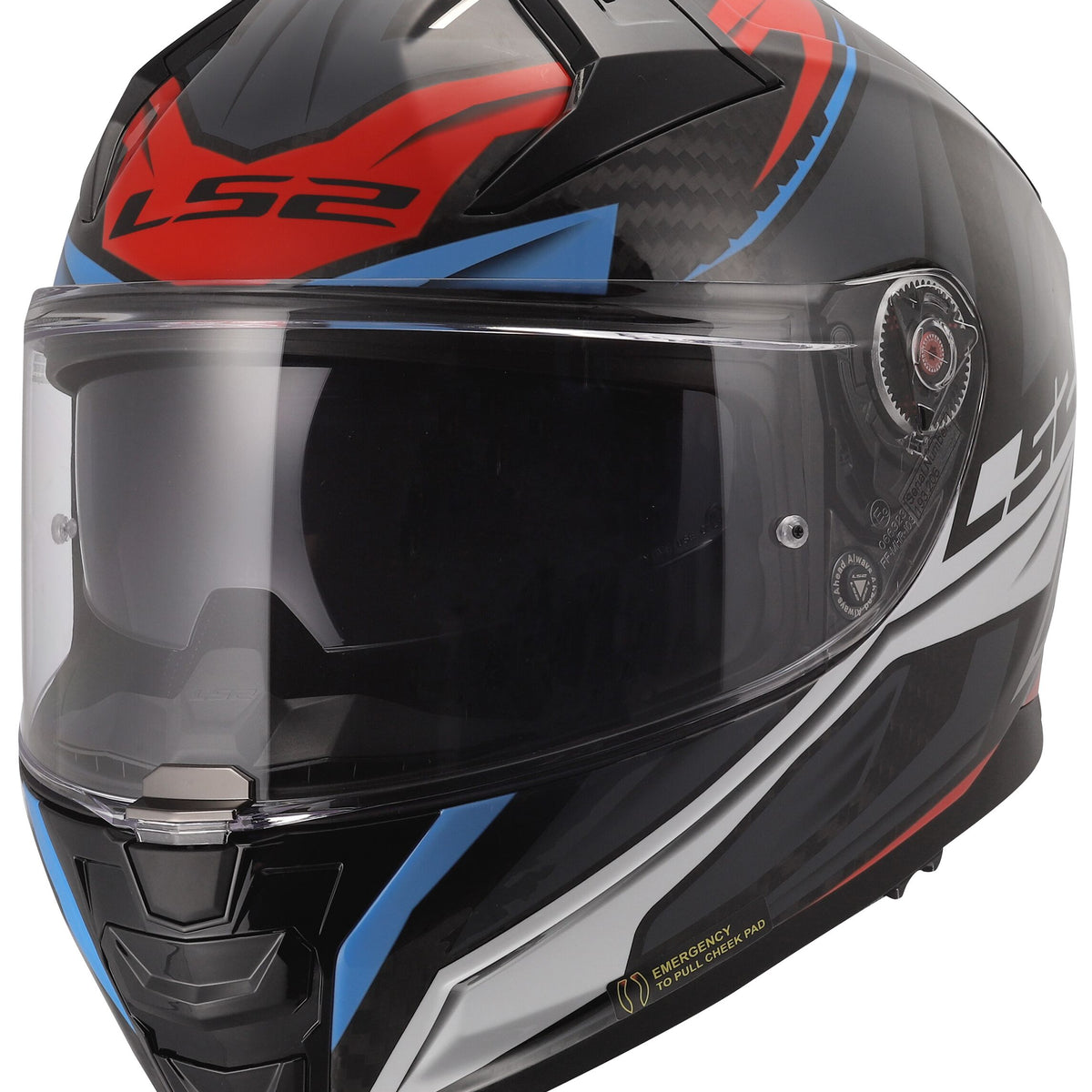 LS2 FF811 Vector II Carbon Savage Grijs/Wit/Rood Integraalhelm ECE 22.06