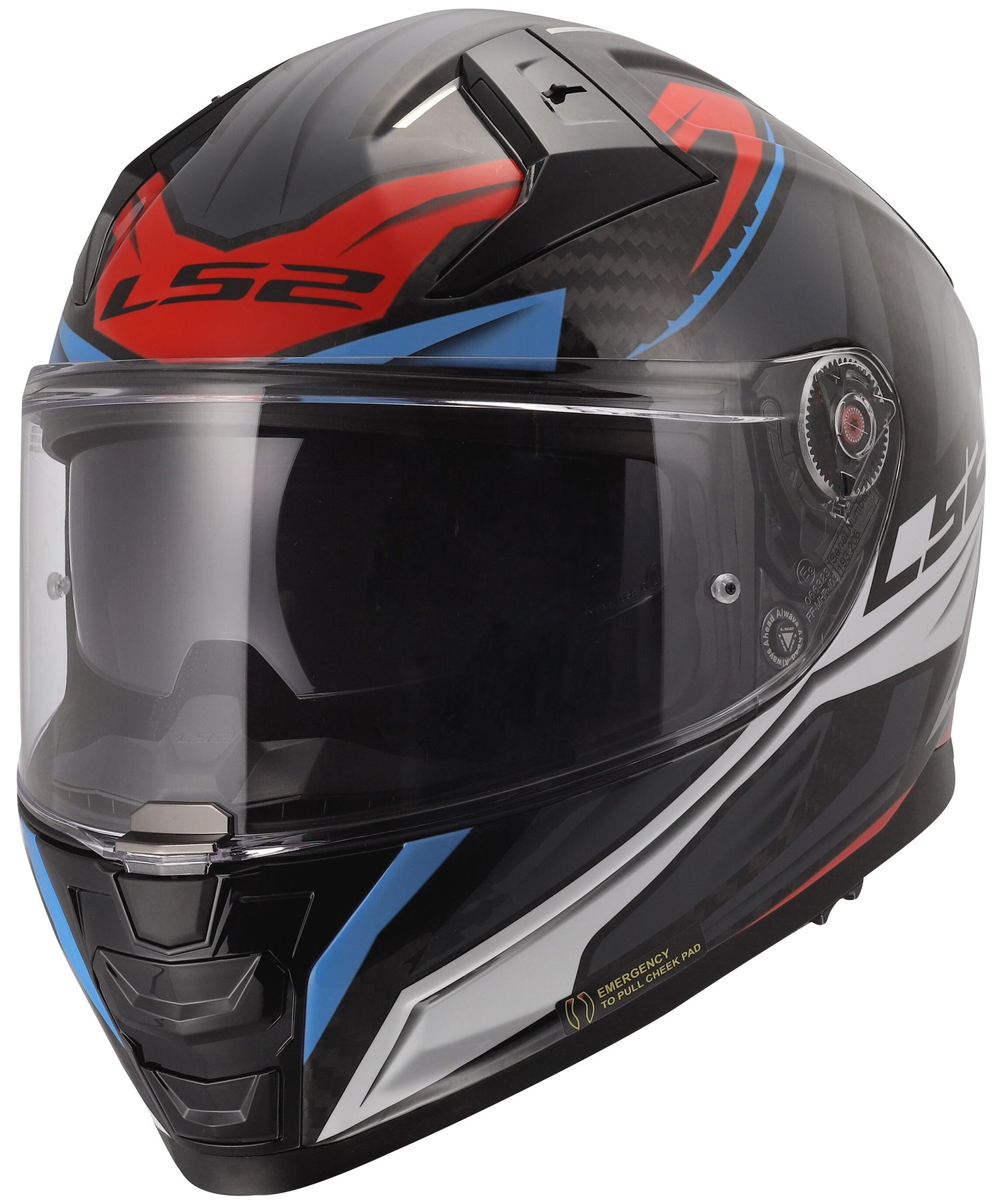 LS2 FF811 Vector II Carbon Savage Grijs/Wit/Rood Integraalhelm ECE 22.06