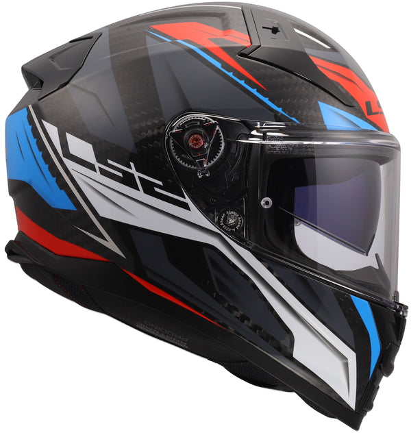 LS2 FF811 Vector II Carbon Savage Grijs/Wit/Rood Integraalhelm ECE 22.06